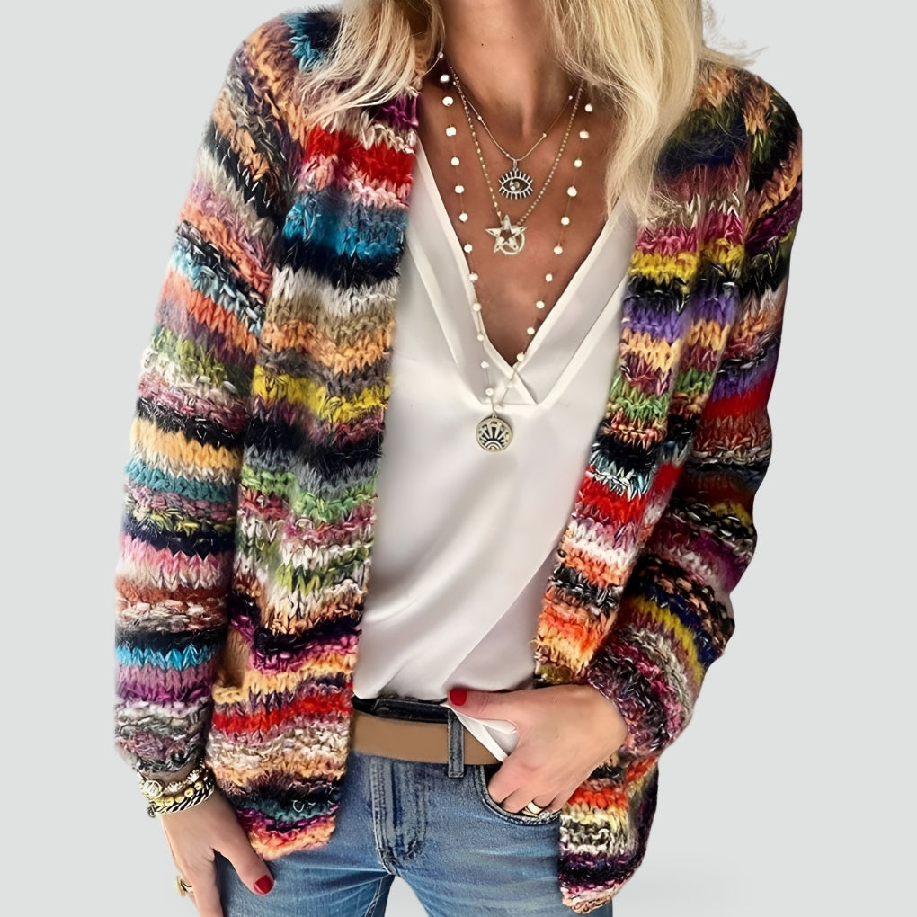 Ladies' Cardigan with Knitted Design and Soft Fabrics for Elegant Comfort