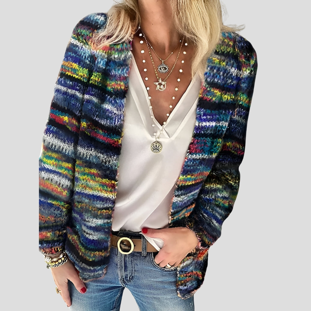Ladies' Cardigan with Knitted Design and Soft Fabrics for Elegant Comfort