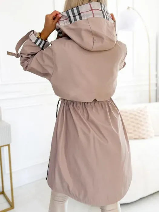Women's Hooded Waterproof Parka with Zipper
