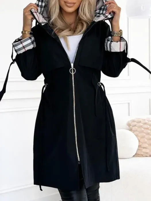 Women's Hooded Waterproof Parka with Zipper