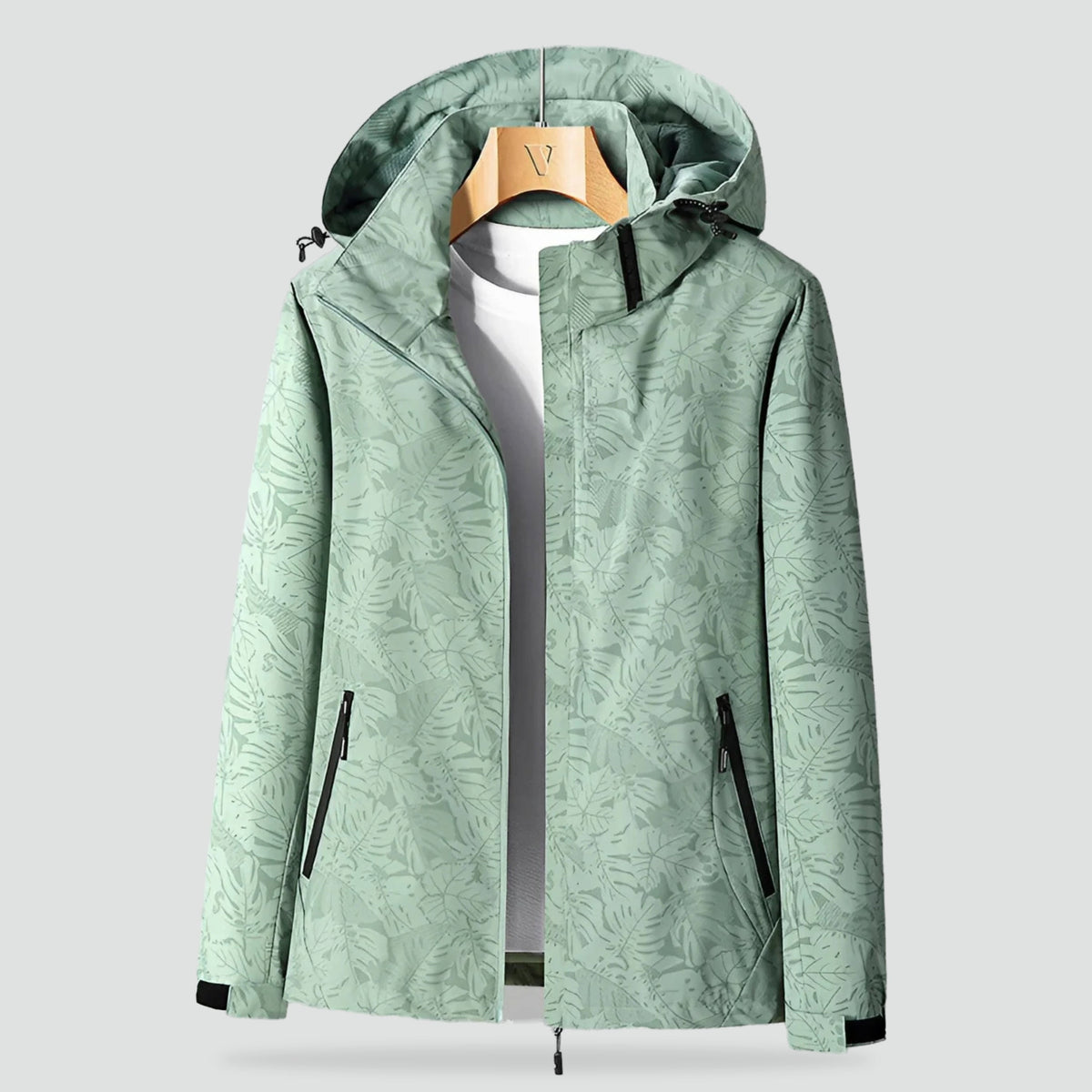 Ladies Waterproof Windbreaker with Hood and Zipped Pocket