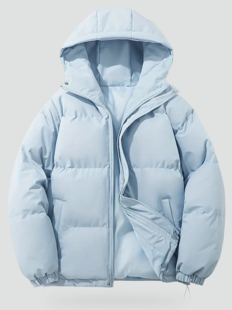Ladies' winter coat with elegant fit and lined hood for warmth
