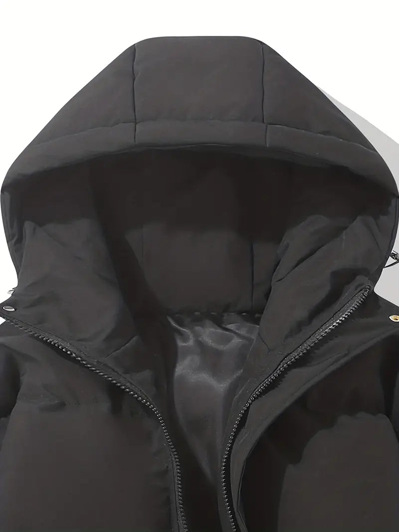 Ladies' winter coat with elegant fit and lined hood for warmth