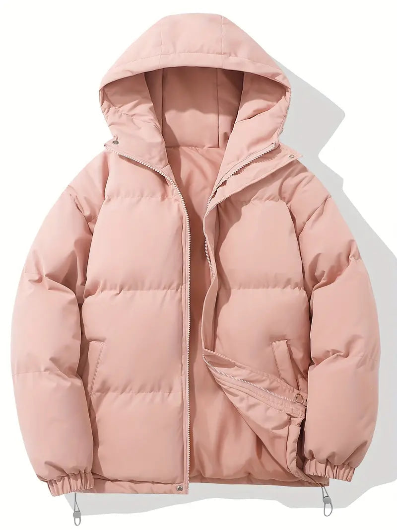 Ladies' winter coat with elegant fit and lined hood for warmth