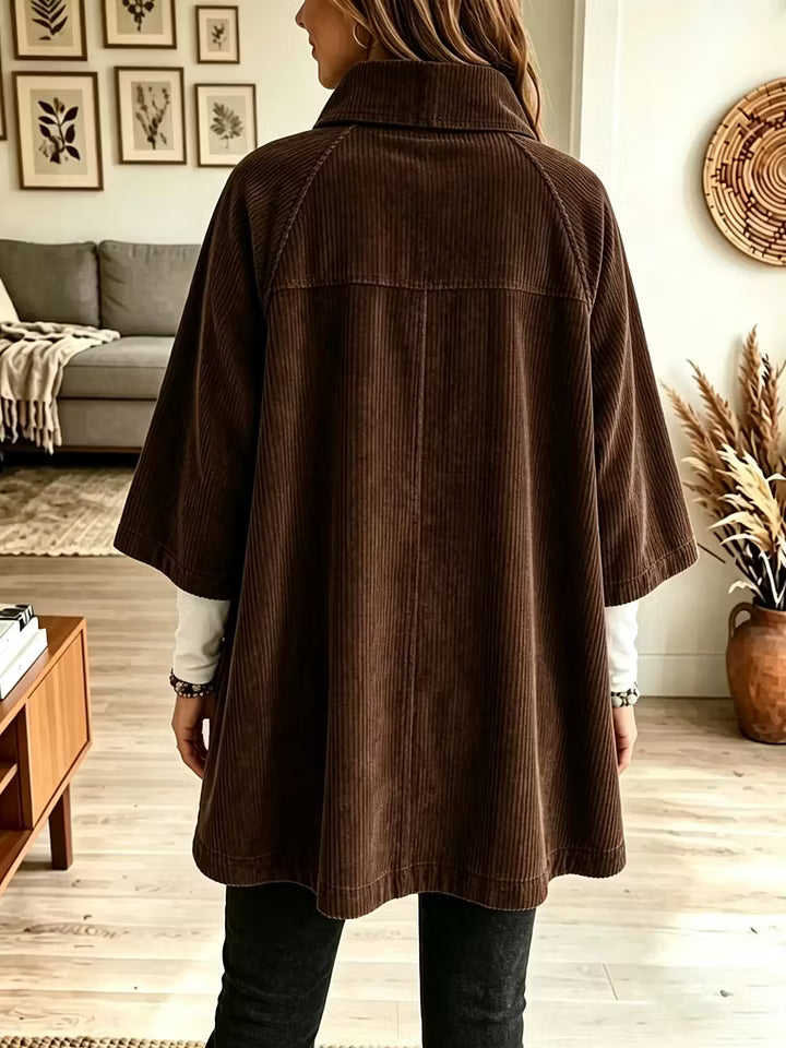 Women's Oversized Corduroy Cape Coat