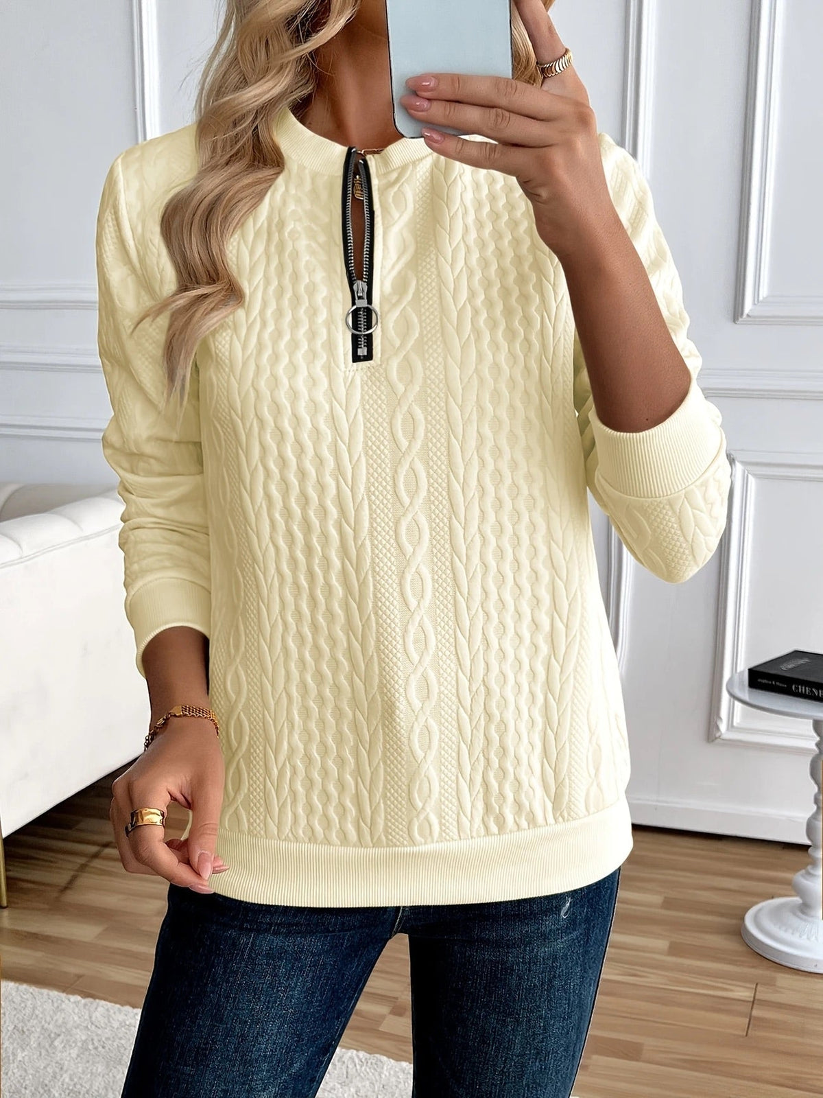 Women's Structured Zip Sweater