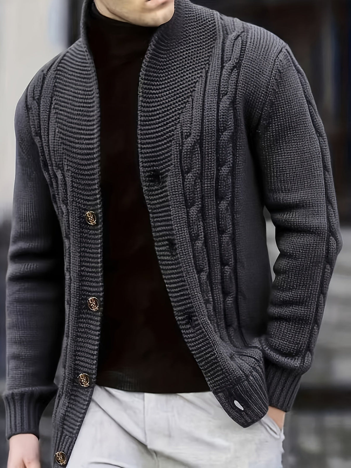 Donovan | Button-Up Cable Knit Cardigan
