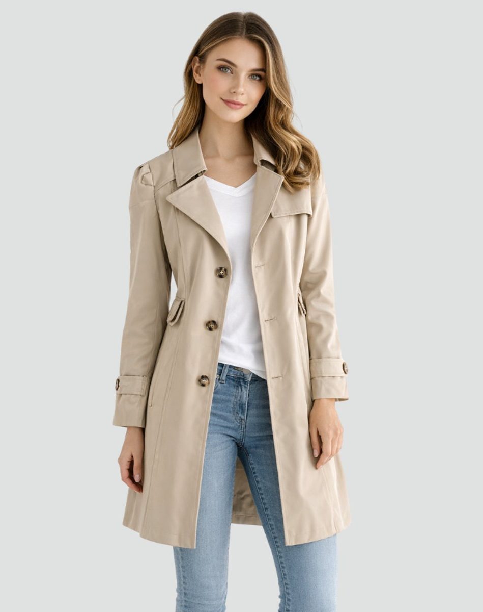 Women's Transitional Trench Coat with Pockets