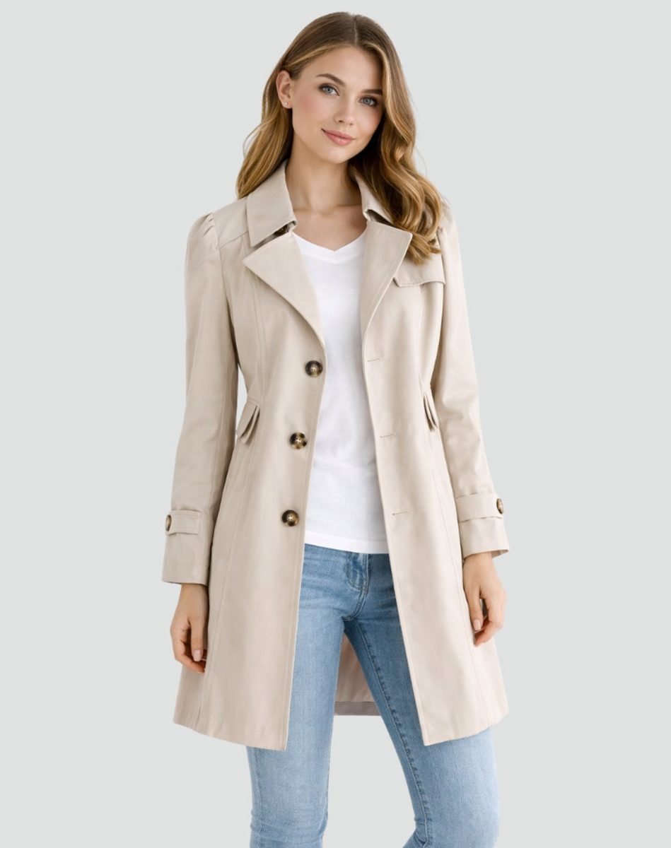 Women's Transitional Trench Coat with Pockets