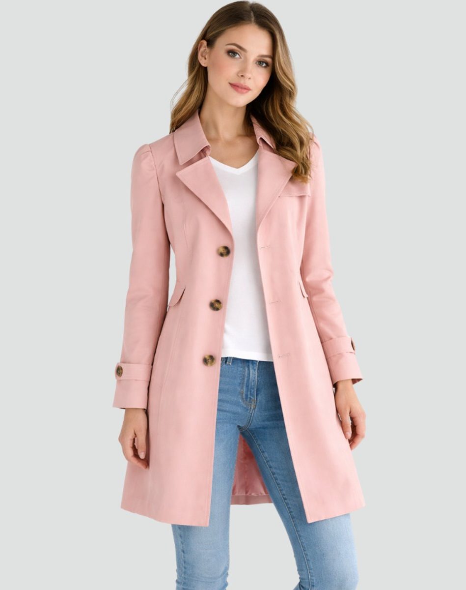 Women's Transitional Trench Coat with Pockets