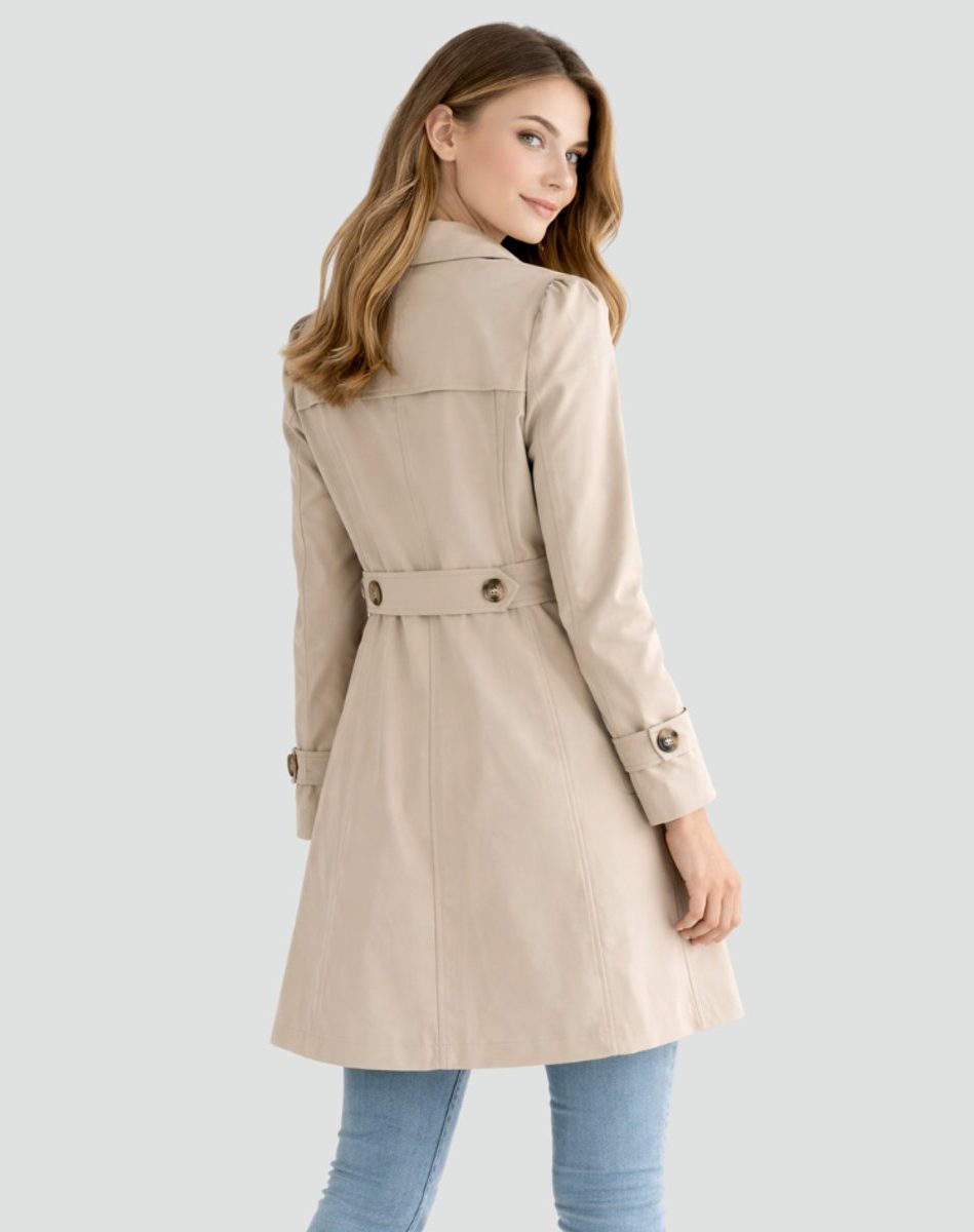 Women's Transitional Trench Coat with Pockets