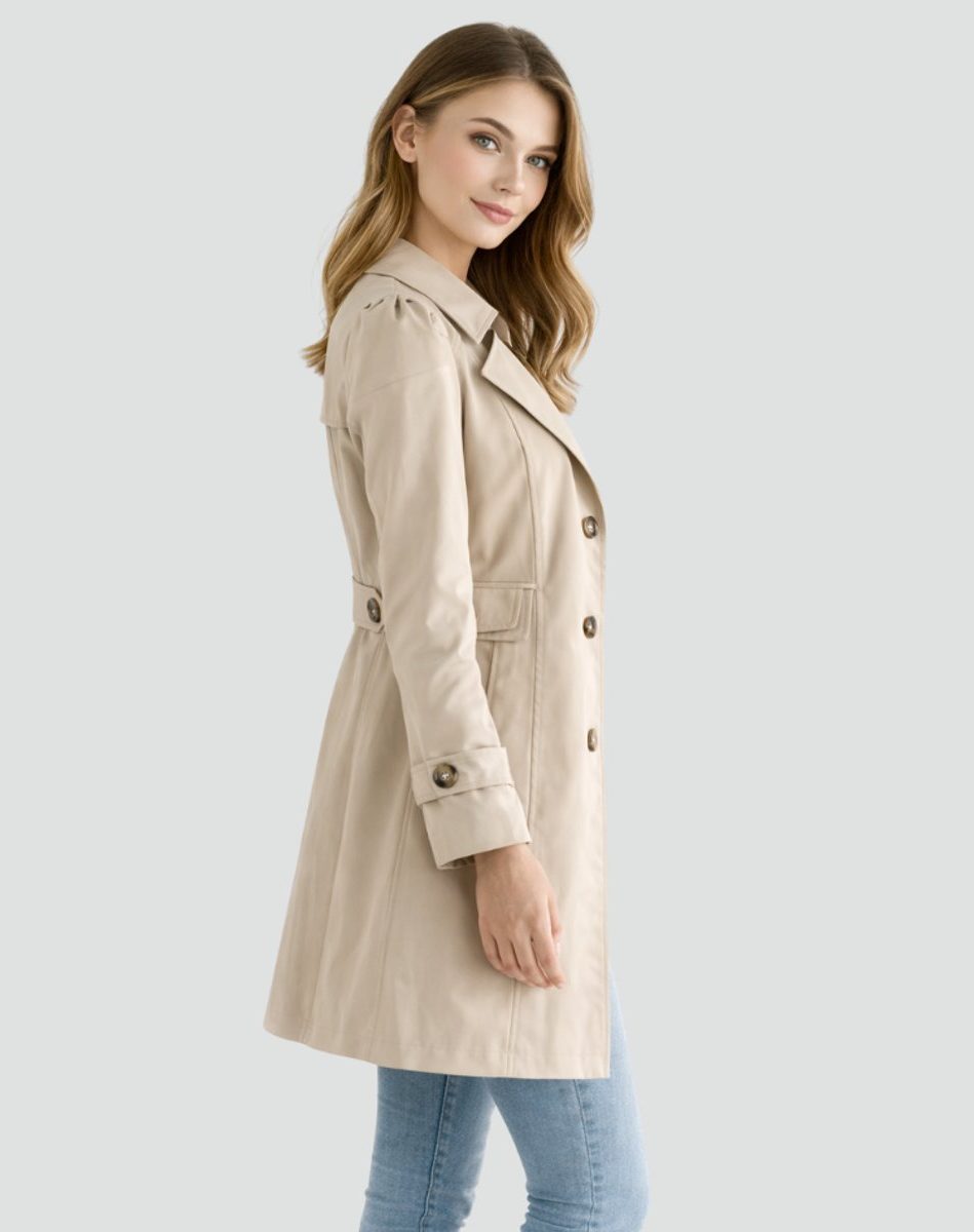 Women's Transitional Trench Coat with Pockets
