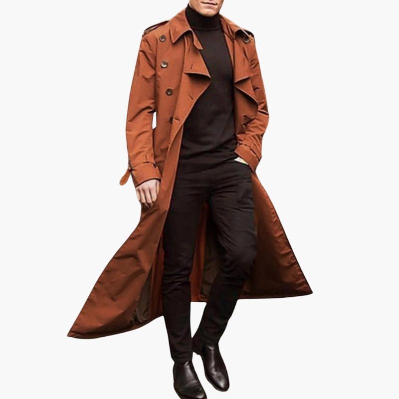 Men's Double-Breasted Trench Coat