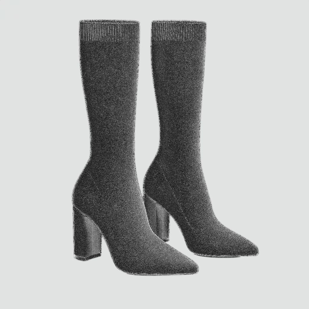 Knee-High Sock Fit Boots for Women with Pointed Toe