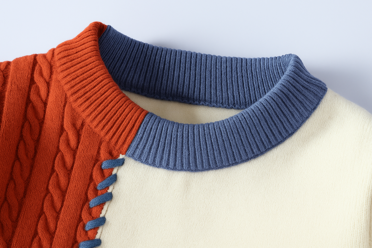 Men's Sweater with Patchwork