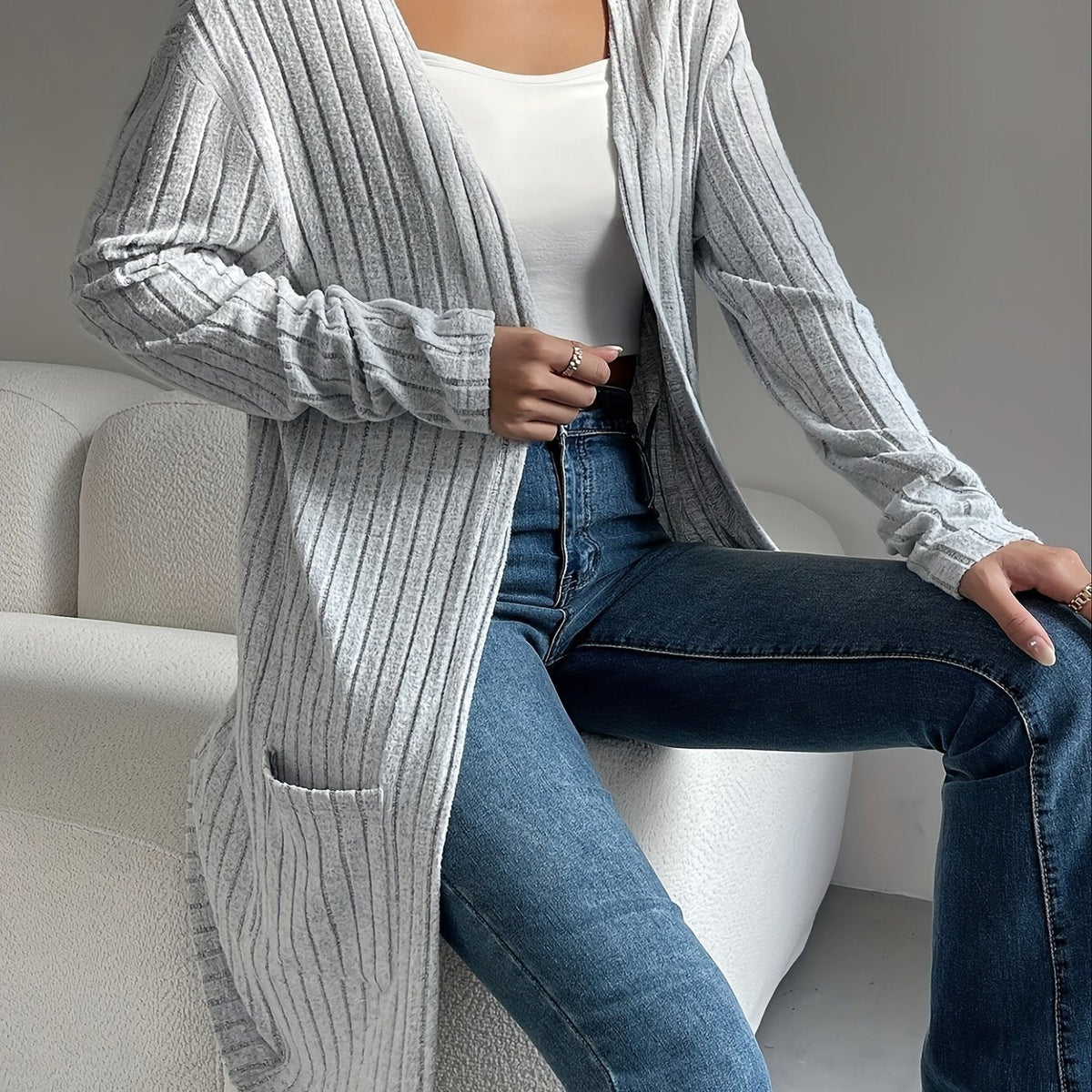 Lenora | Textured Open-Front Cardigan