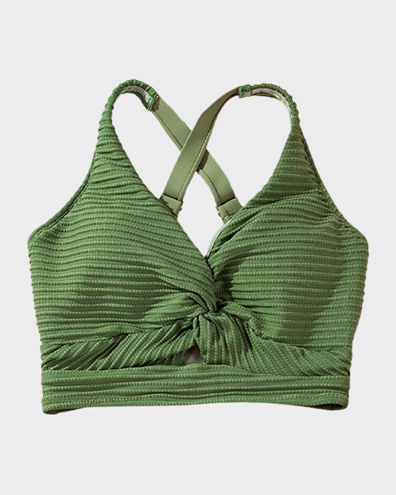 Ribbed High-Waisted Bikini Set for Women