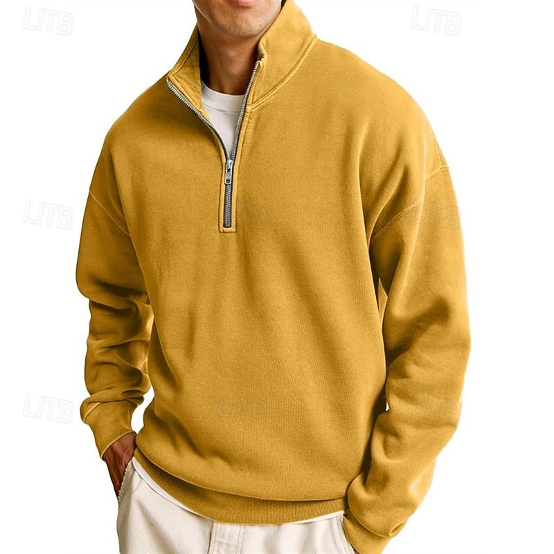 Sutton | Quarter-Zip Stand-Collar Pullover Sweatshirt