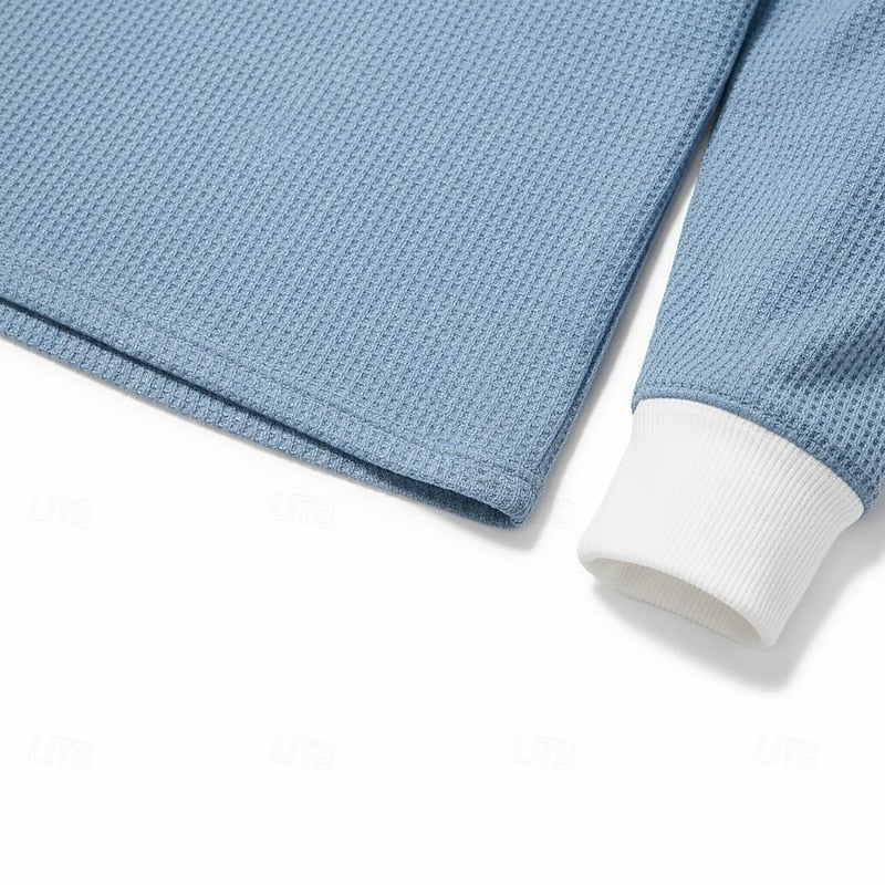 Ashton | Textured Long-Sleeve Henley Top