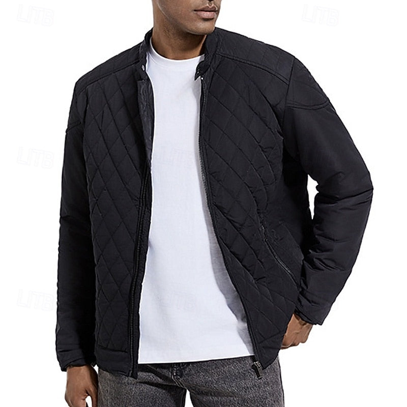Carter | Quilted Diamond Stand-Collar Jacket