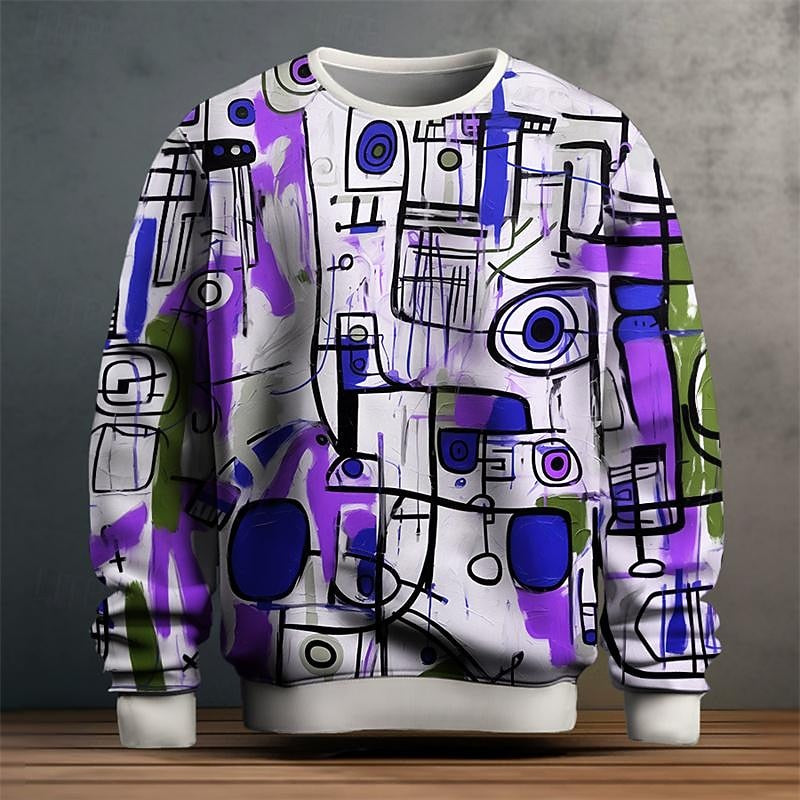 Grant | Artistic Print Crew Neck Sweatshirt