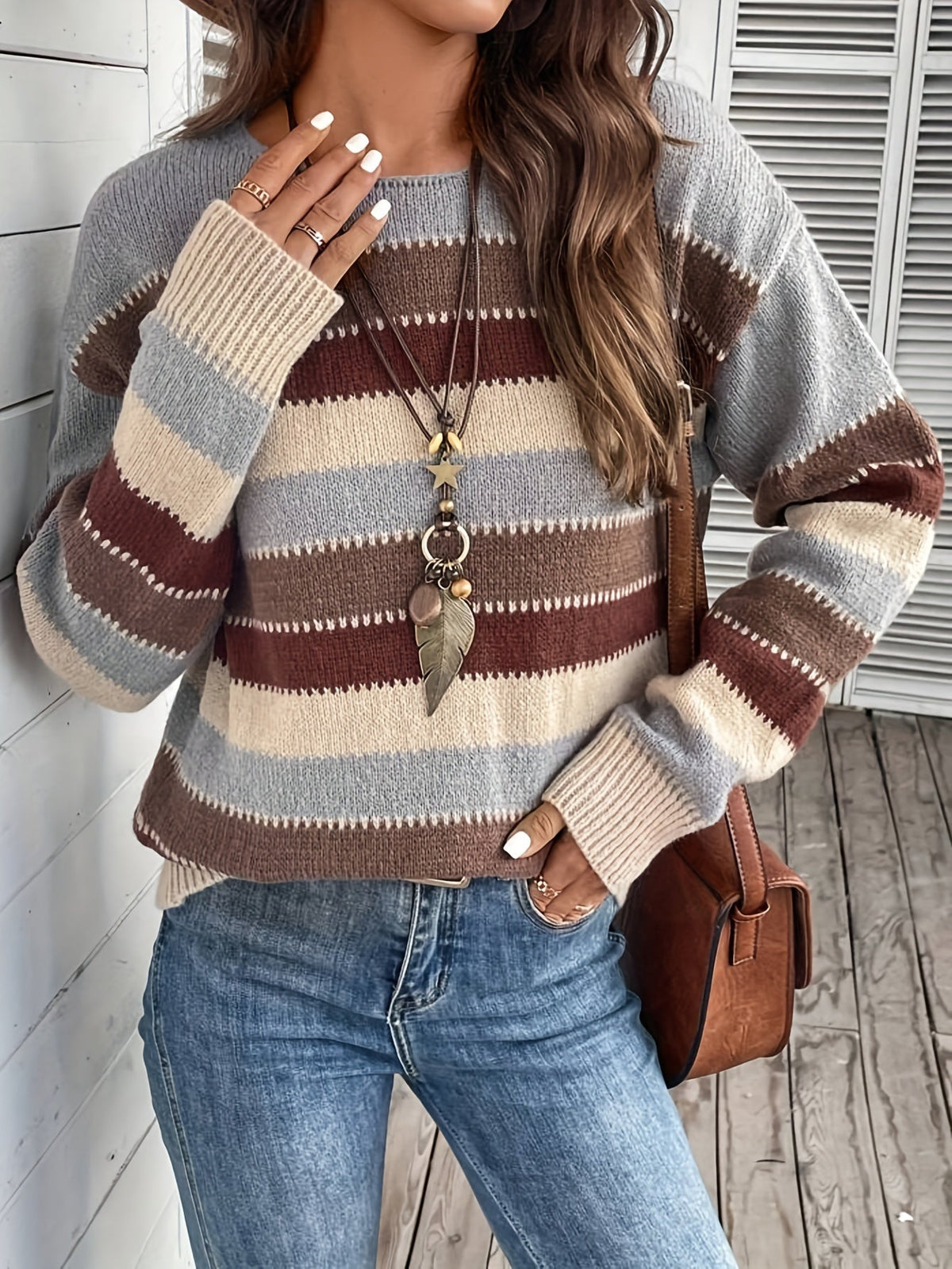 Delphine | Striped Crew Neck Sweater