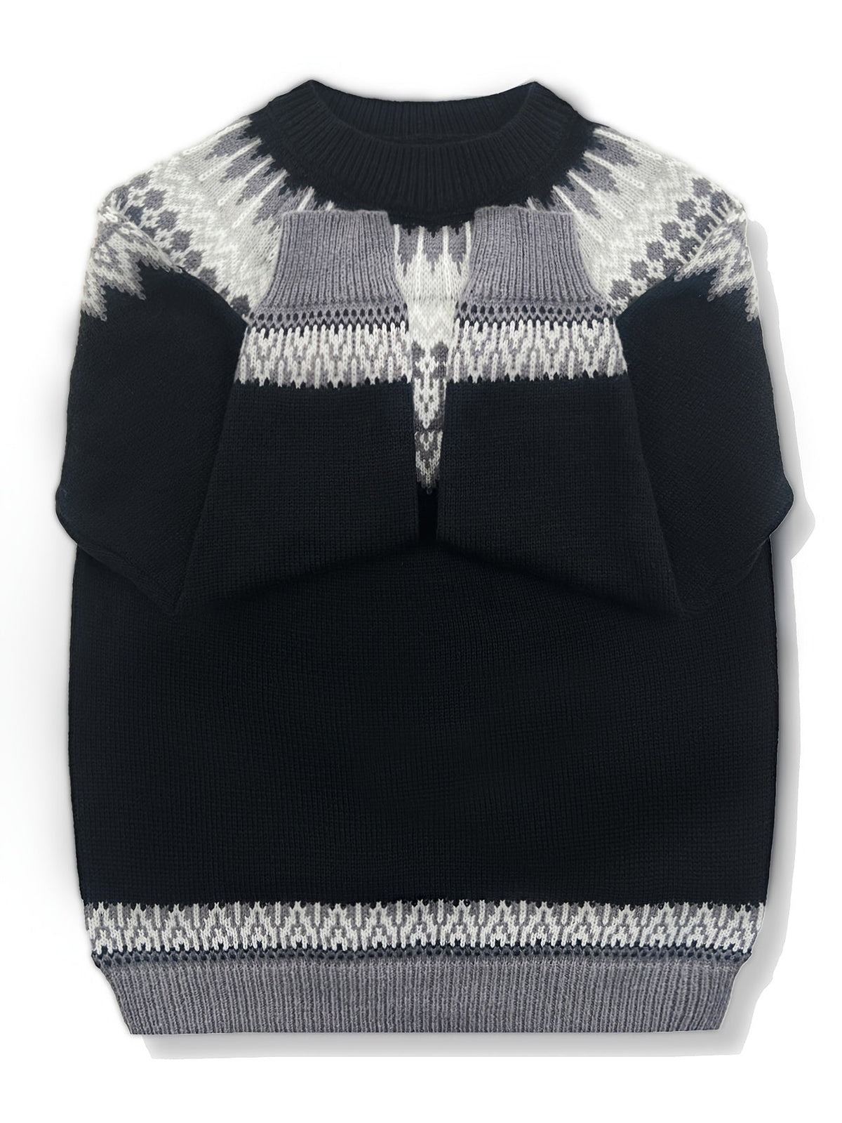 Sylvia | Cozy Chunky Jacquard Round Neck Knit Sweater
