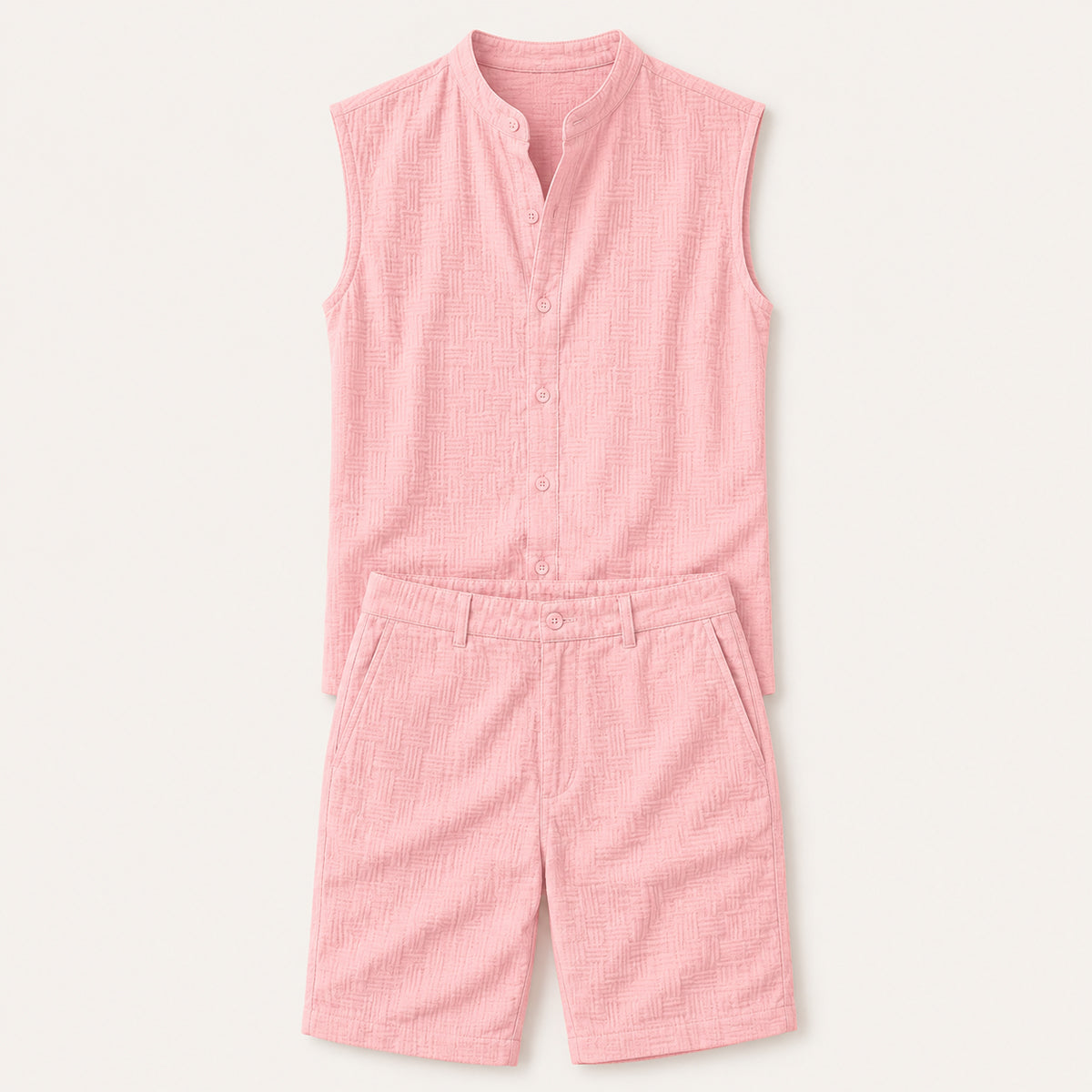 The Ironbridge Men’s Summer Sleeveless Button-Up Shirt & Shorts Set