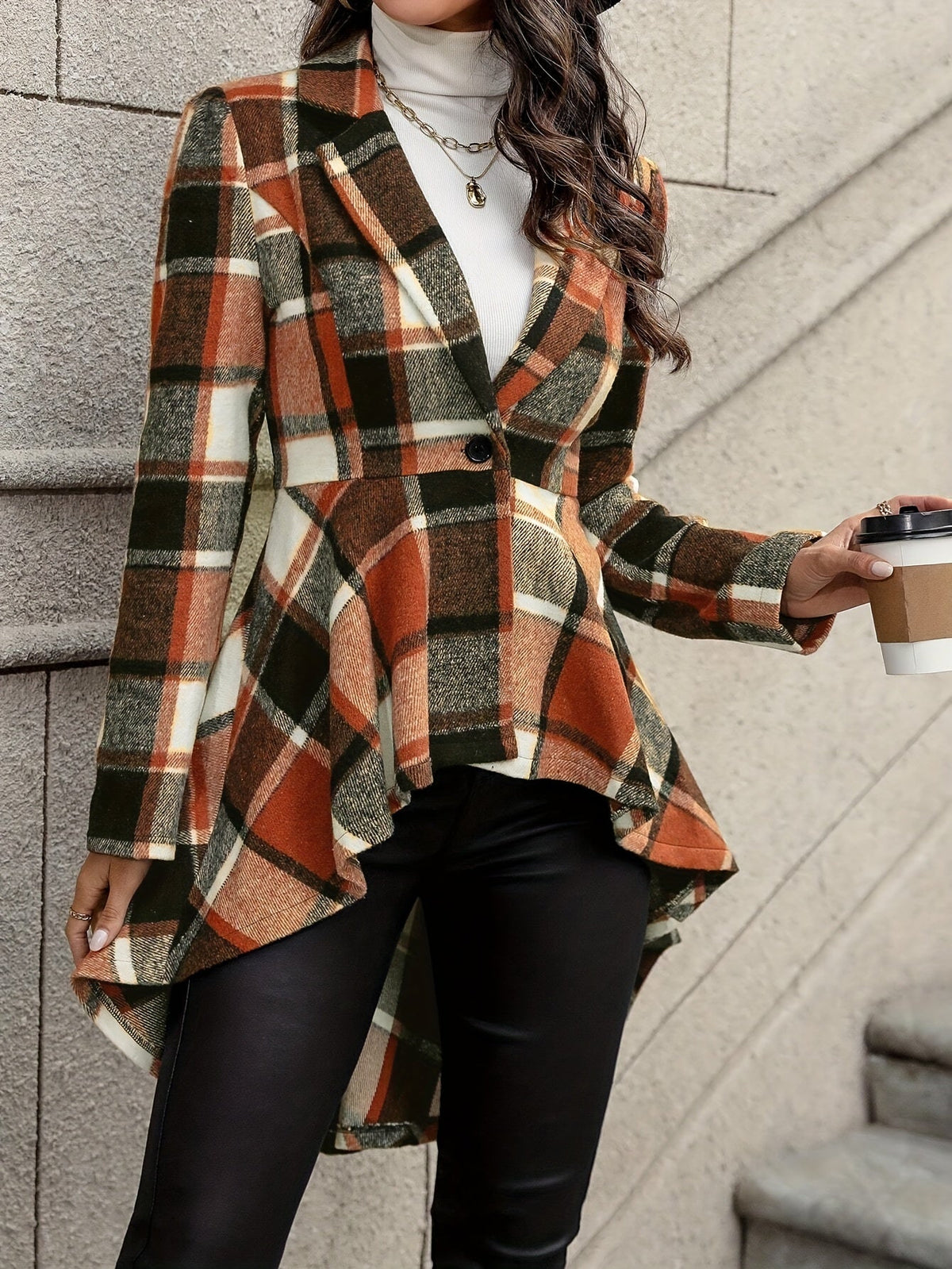 Marlena | Plaid Peplum Jacket