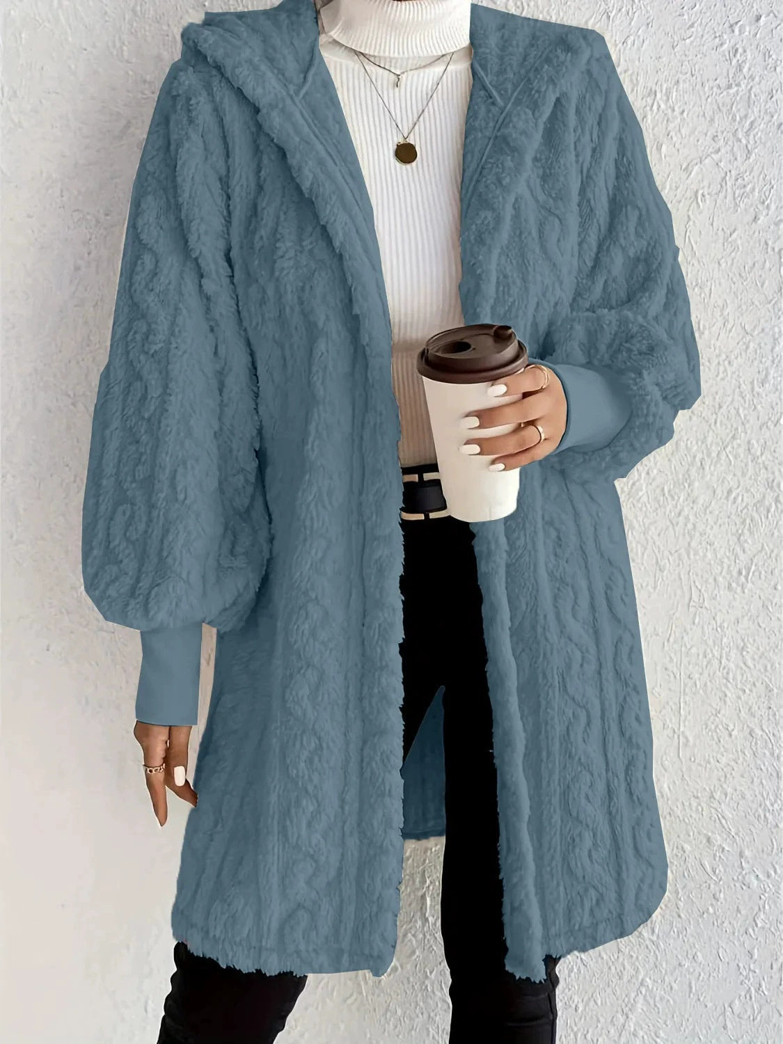 Lova | Cozy Hooded Plush Cardigan – Soft and Relaxed Fit for Fall and Winter