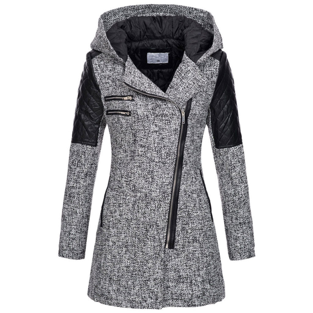 Women's Asymmetrical Zip Hoodie Coat