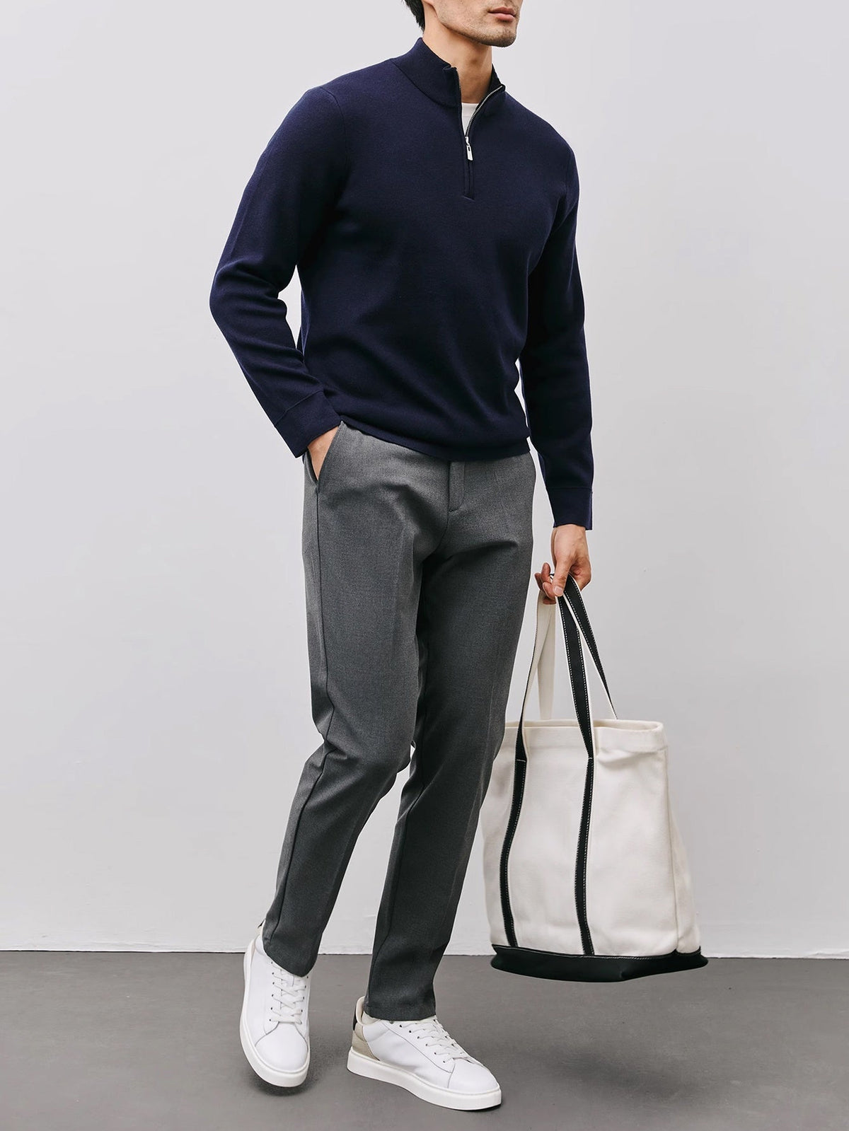 Silas | Elegant Half-Zip Knit Sweater