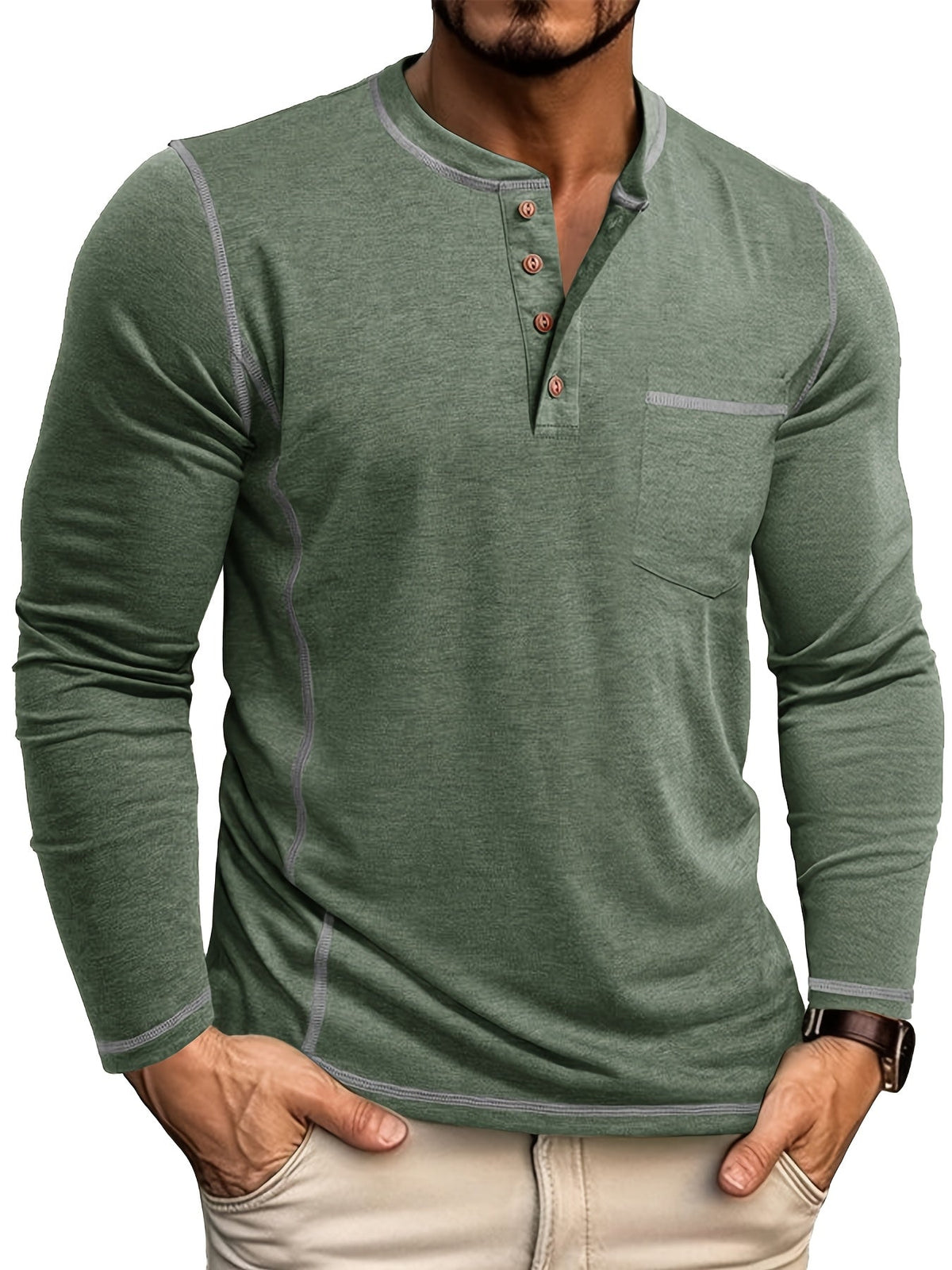 Kingsley | Timeless Long-Sleeve Henley Top
