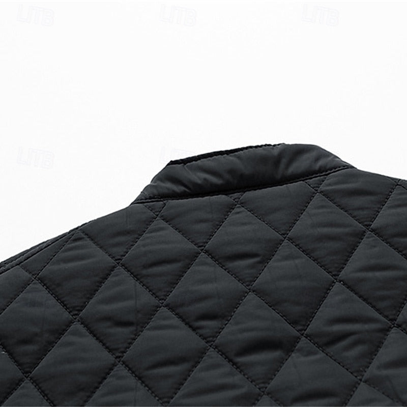 Carter | Quilted Diamond Stand-Collar Jacket