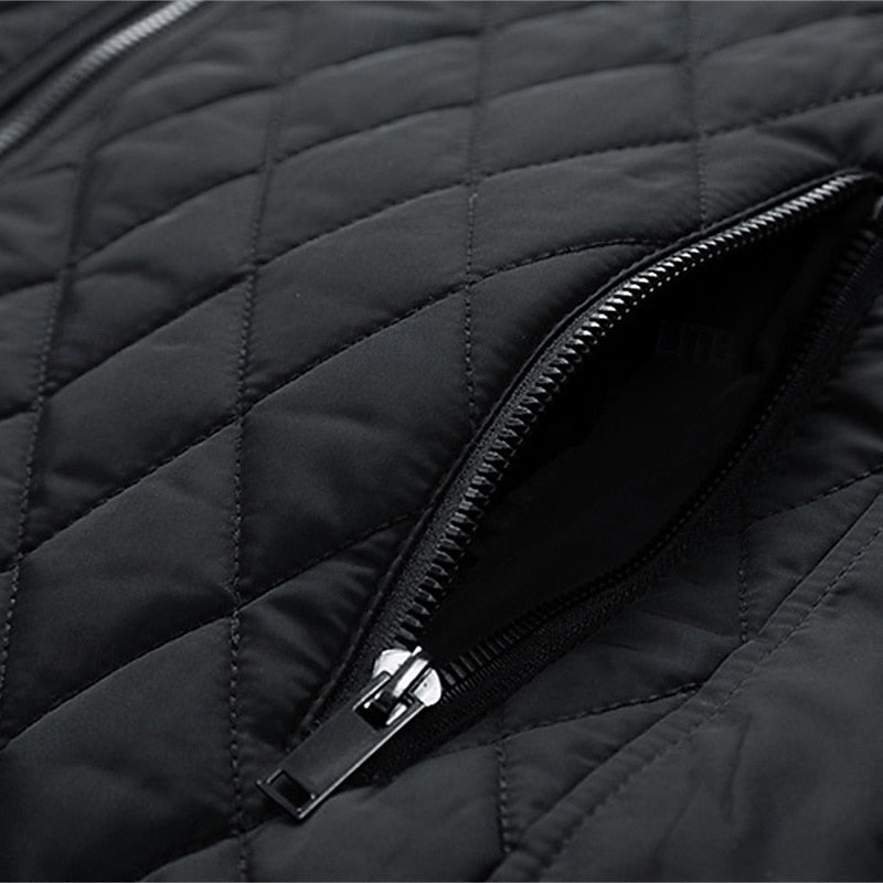 Carter | Quilted Diamond Stand-Collar Jacket