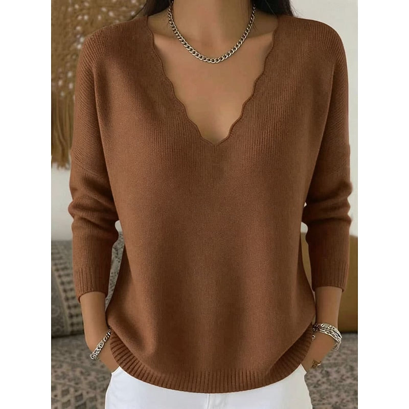 Margaret | Scalloped V-Neck Halloween Sweater