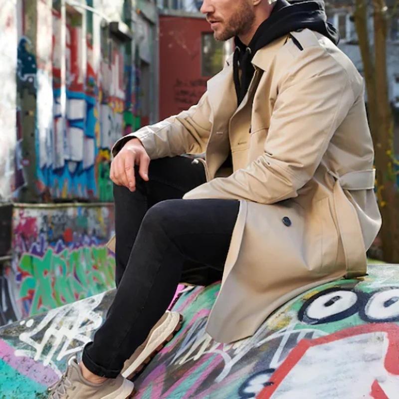 Men's Trench Coat | Classic & Refined | With Notched Collar & Belt | For Every Occasion