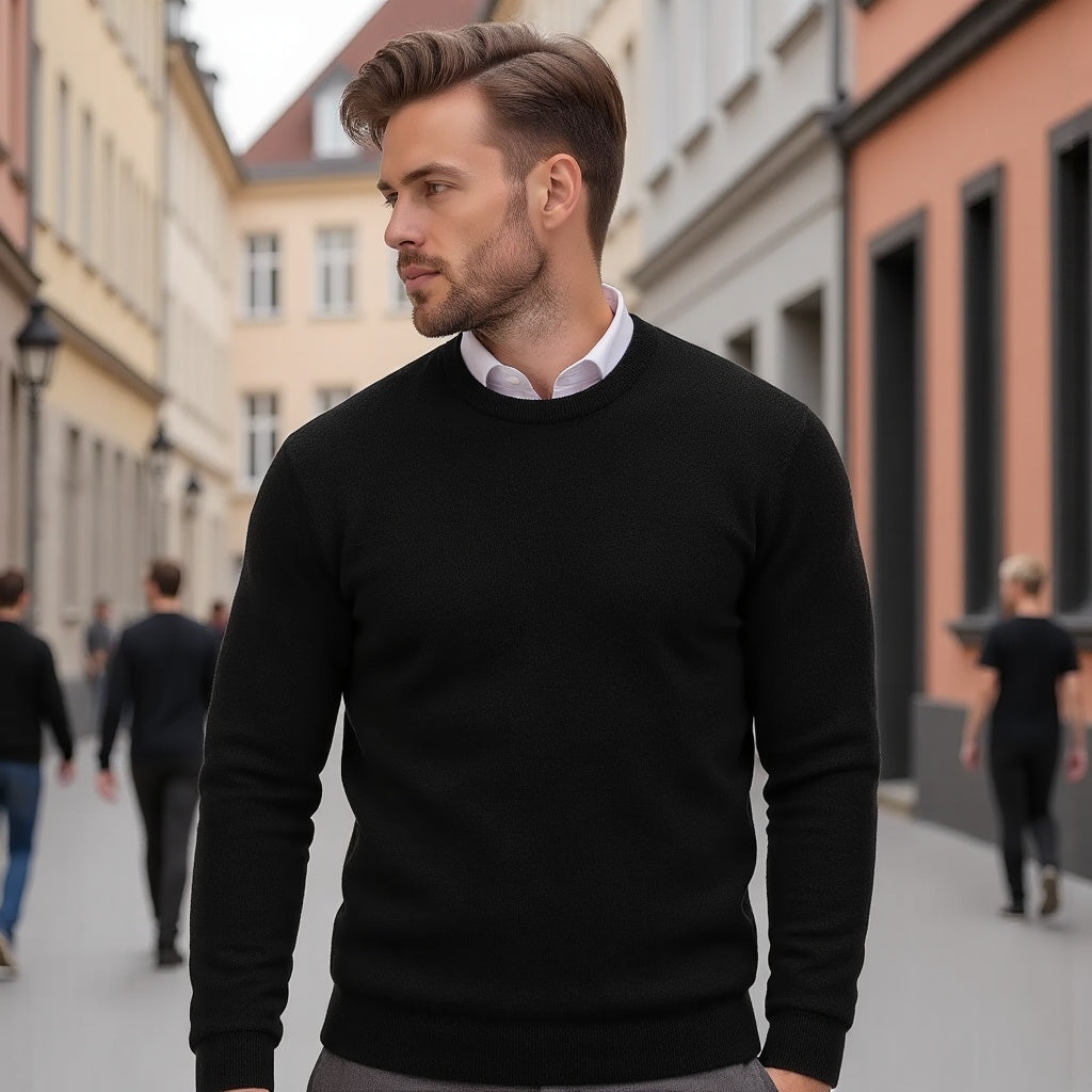 Men's Jumpers | Round Neck | Plain Design | Timeless Comfort