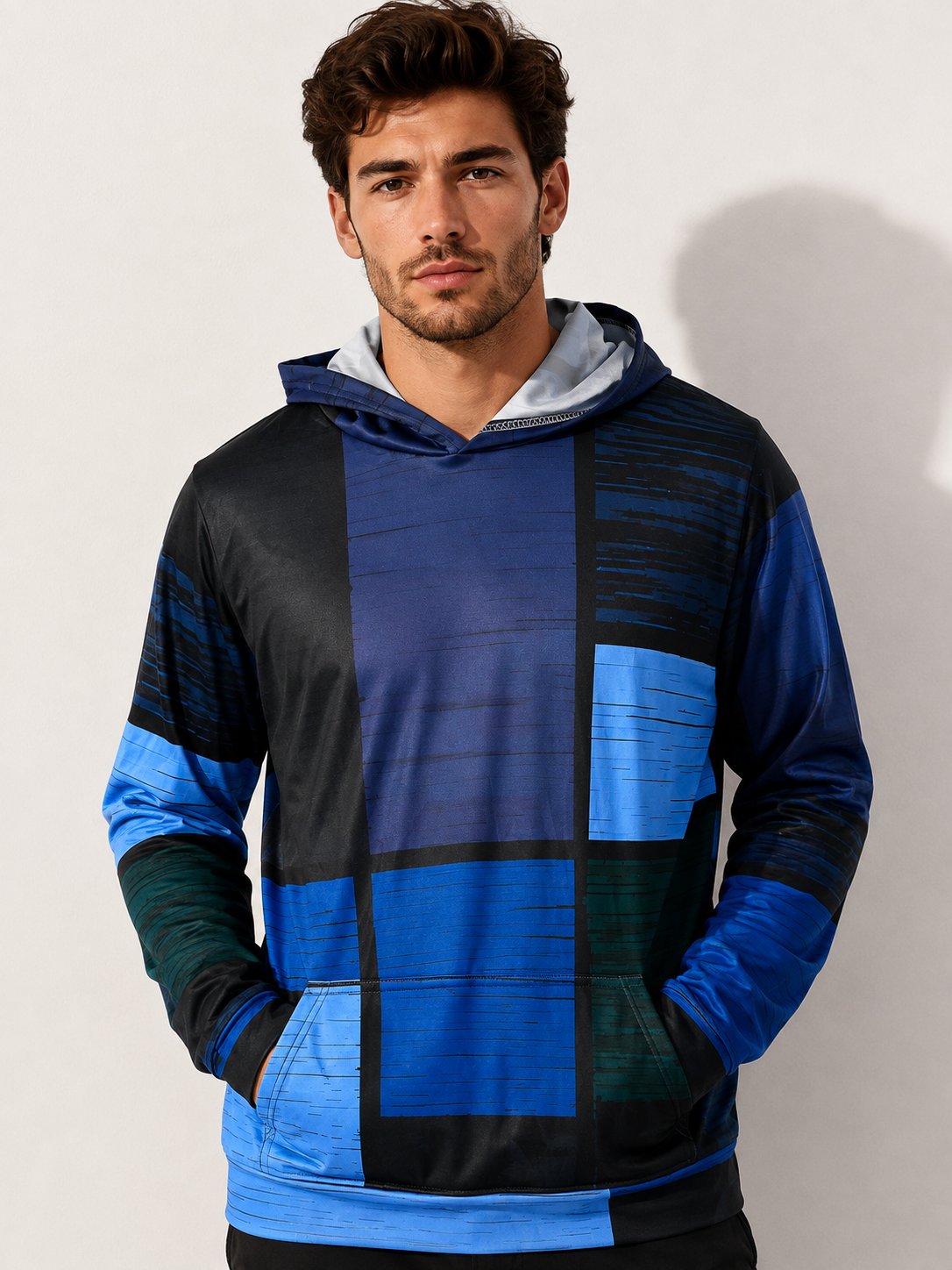 Men's Hoodie | 3D Check Print | Streetstyle & Casual | Polyester