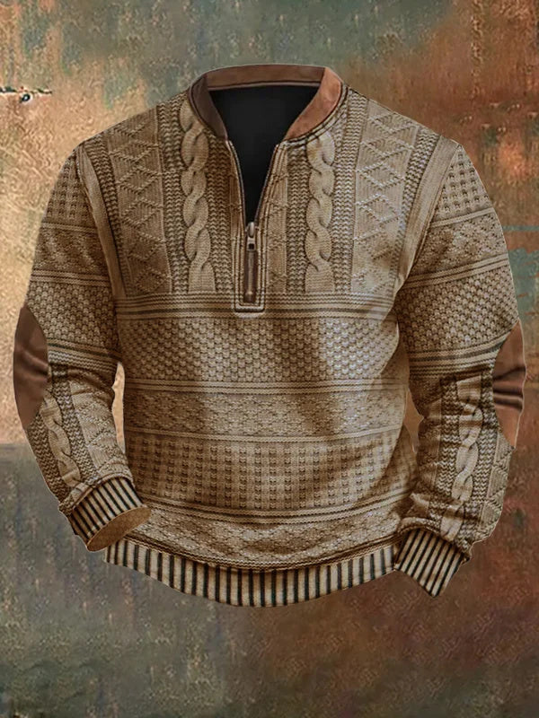 Classic Knitted Jumper with Half Zip for Superior Warmth and Versatile Style | Wesley