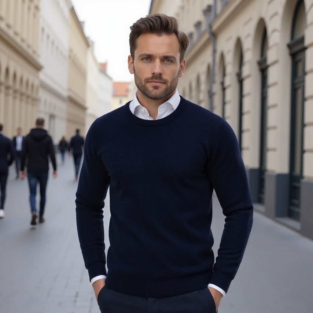 Men's Jumpers | Round Neck | Plain Design | Timeless Comfort