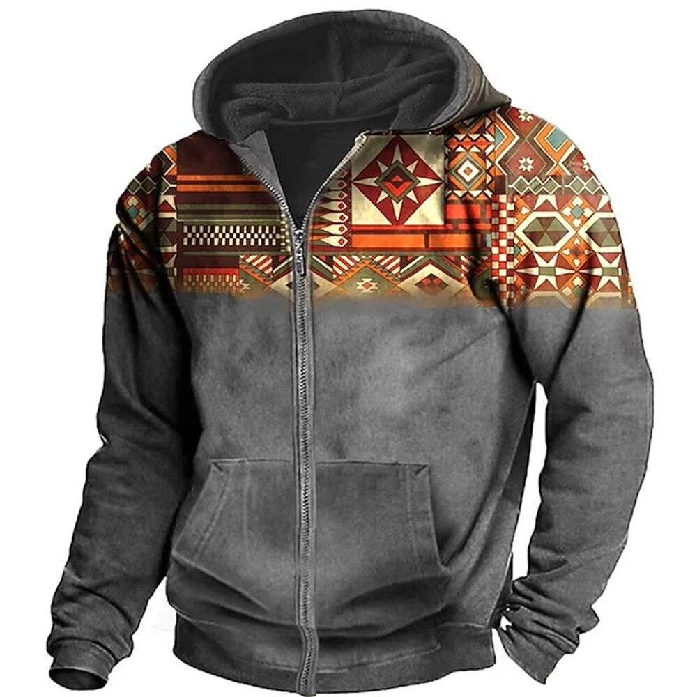 Men's Winter Jacket | Zip Hoodie | Unique Design & Casual Comfort