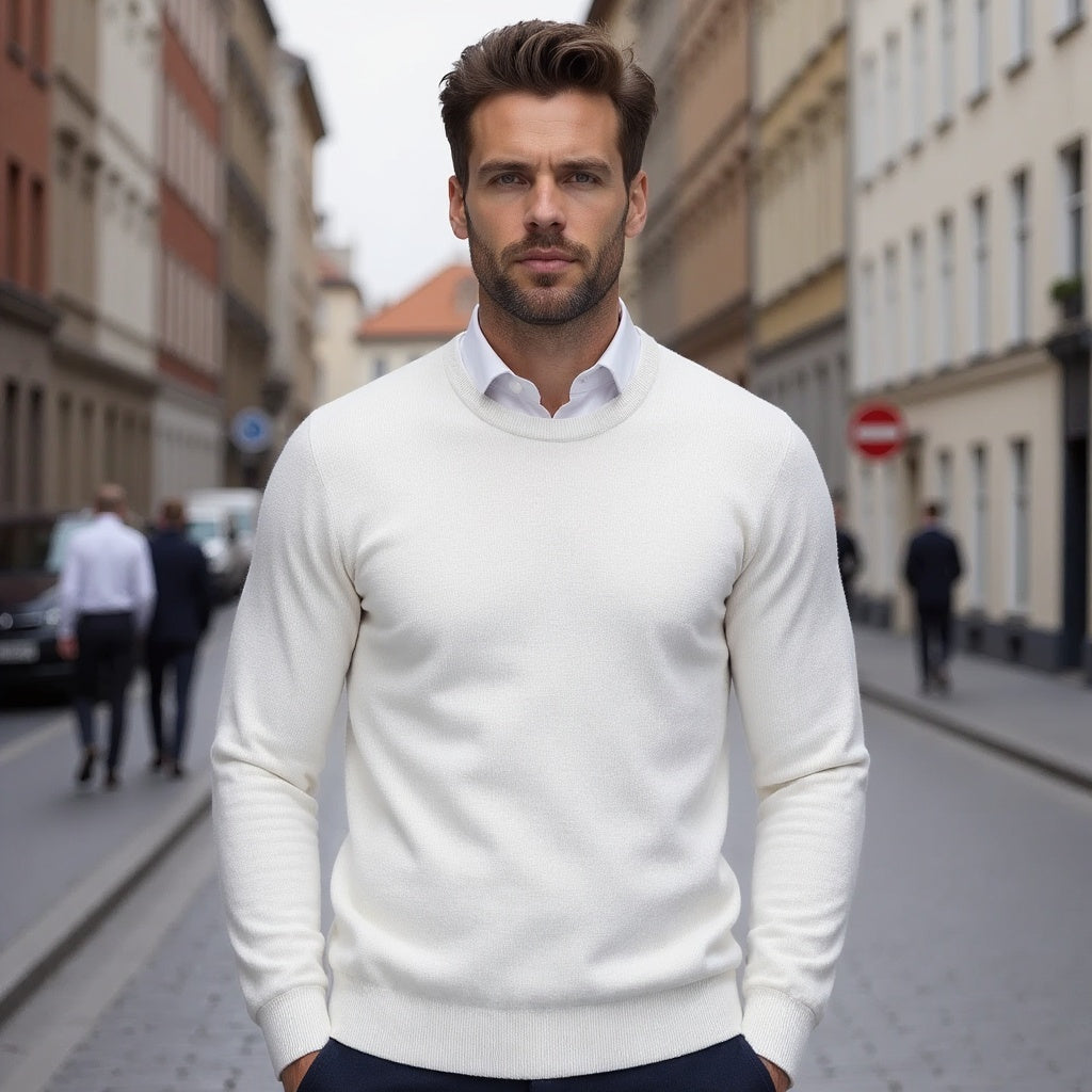 Men's Jumpers | Round Neck | Plain Design | Timeless Comfort
