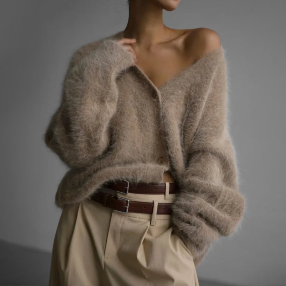 Oversized Women's Vest with V-Neck