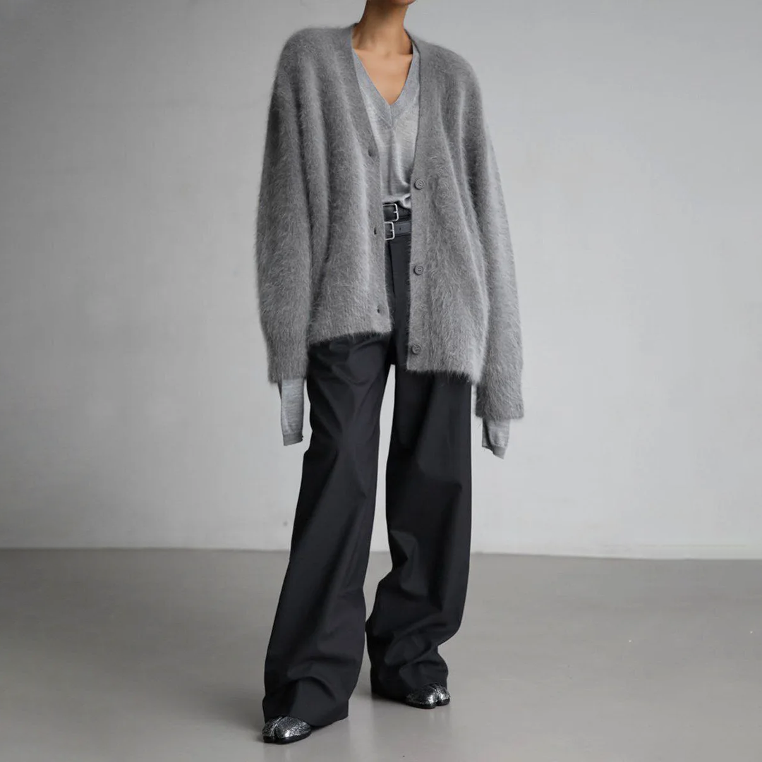 Oversized Women's Vest with V-Neck