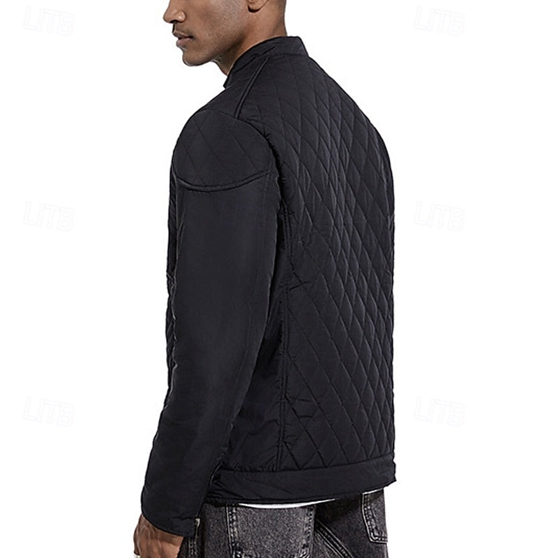 Carter | Quilted Diamond Stand-Collar Jacket