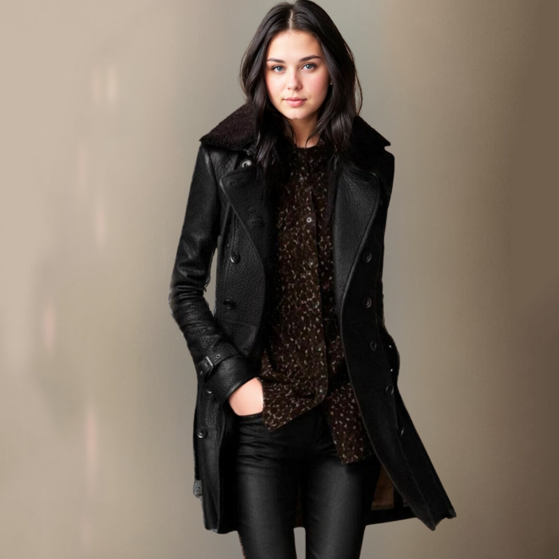 Premium Leather Trench Coat