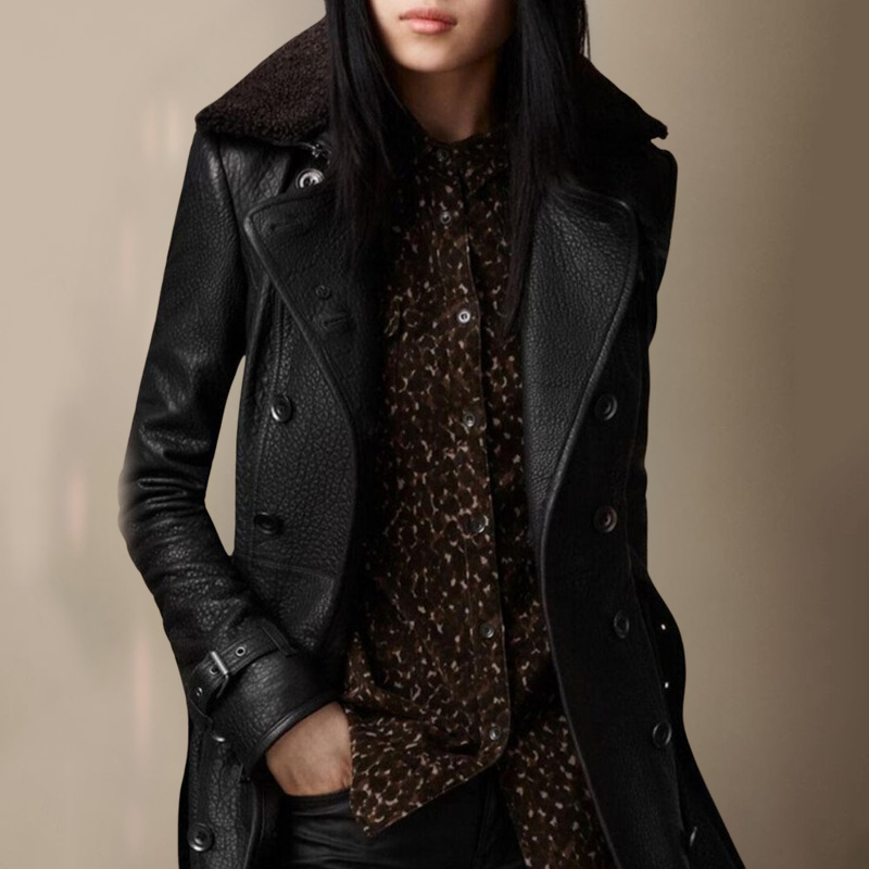 Premium Leather Trench Coat