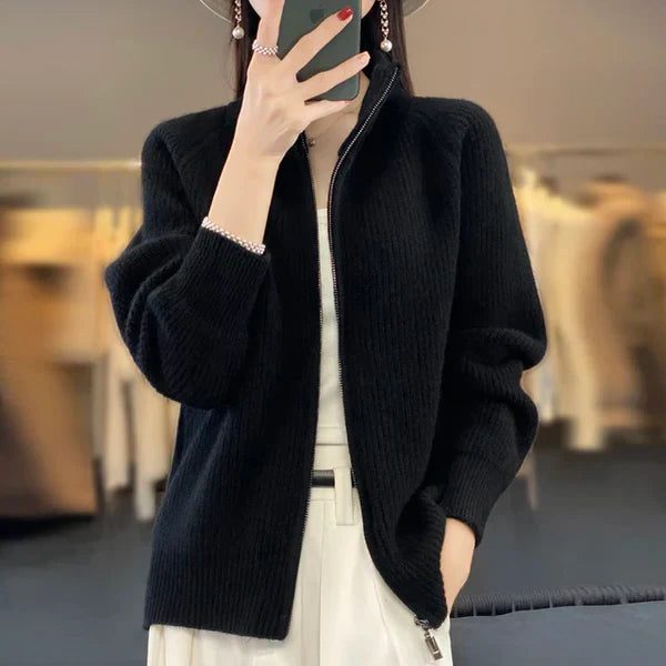 Women's Zip-Up Knitted Cardigan