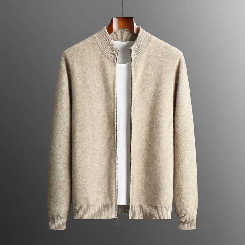 Men's Cashmere Zip-Up Cardigan